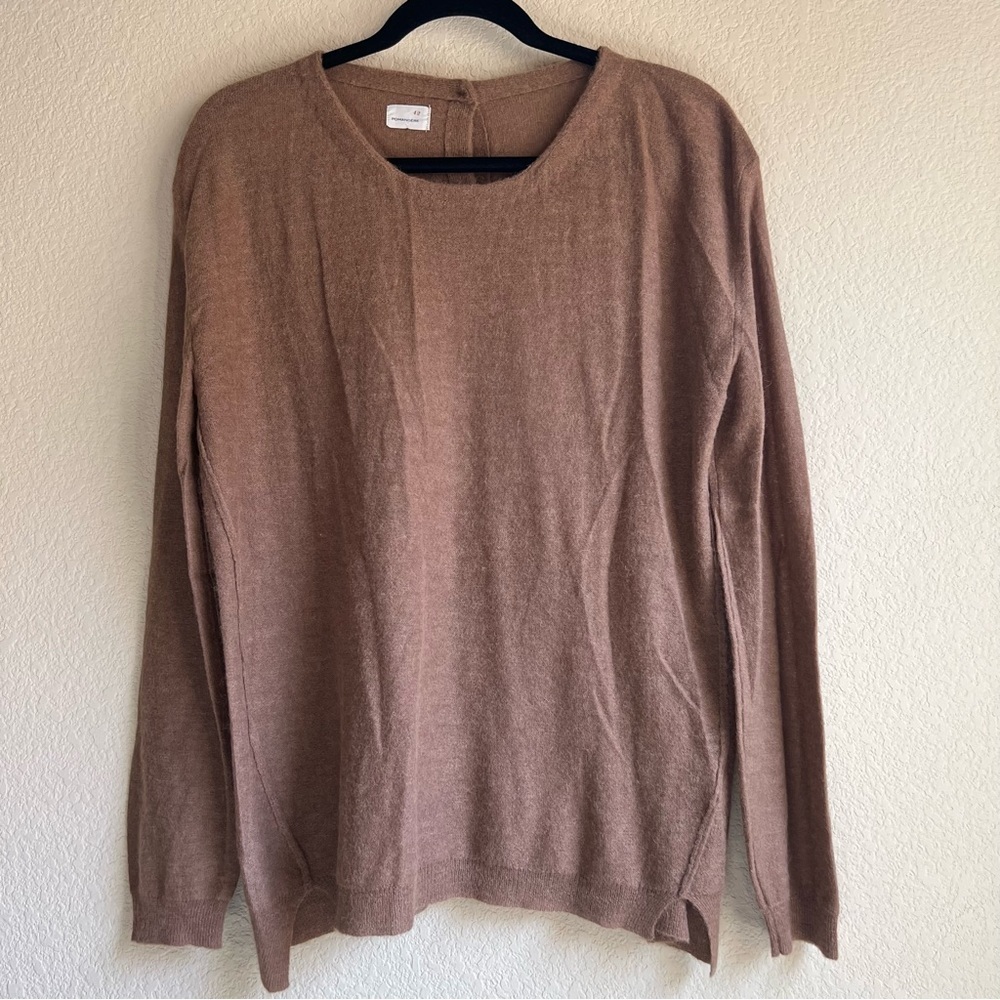 POMANDÈRE Made In Italy Light Brown Alpaca Blend Sweater, size 42 IT or S